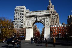 09 New York Washington Square Park Piano, Washington Arch With 2 Fifth Ave, Empire State Building, One Fifth Ave In Autumn.jpg
